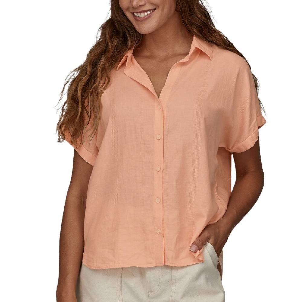 🔥 (5for$35) PATAGONIA soft salmon Short Sleeve button down Blouse